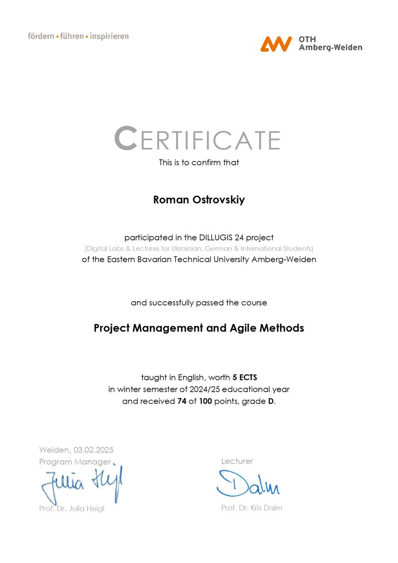 Certificate Roman Ostrovskiy